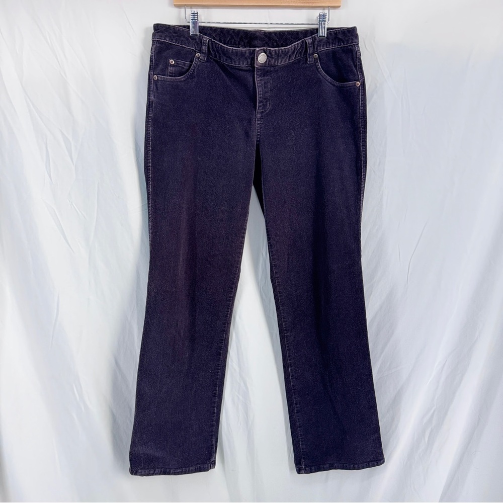 Woolrich Corduroy Pant Black Brown Size 12 Straight Leg Fine Wale Velvety Soft